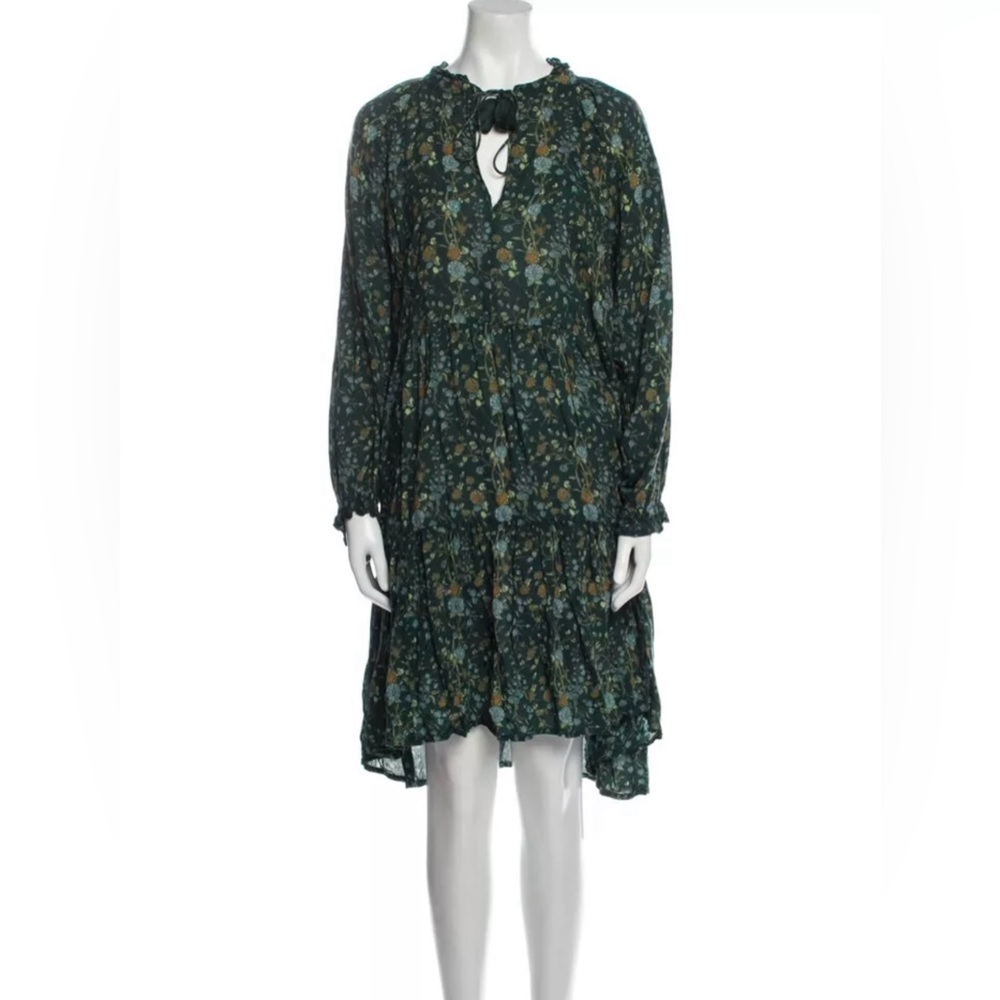 Roller Rabbit Tiered Green Floral Dress